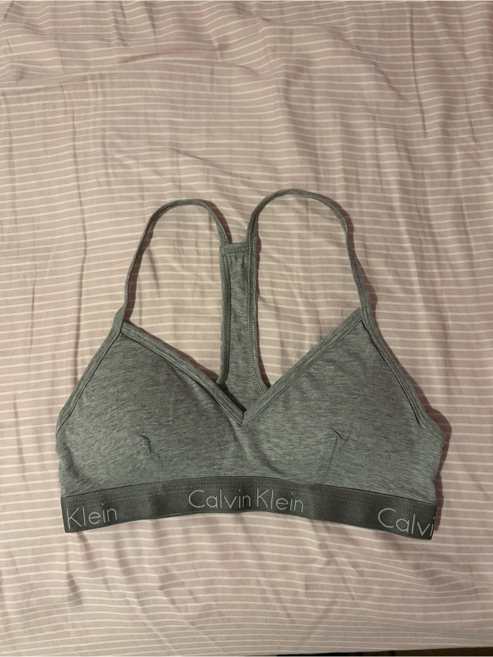 Calvin Klein Heather Gray Racerback Bralette